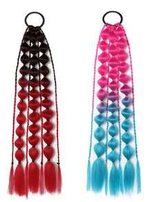 Yaki Straight Bubble Ponytail Hair Extensions - 2pcs/1pc, 24 Inch Lightweight With Tie-Up, Ombre Synthetic Ponytail, Suitable For All Ages, Rave Party And Music Festival Hair Accessory, Halloween - Multicolor - View 23
