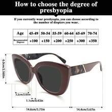 3Pcs Large Frame Tea-Colored Gray Reading Glasses, Minimalist Solid Color Frame, Unique Temple Design, With High-Quality Metal Hinges, Suitable For Women's Daily Wear - Brown + Gray - View 9