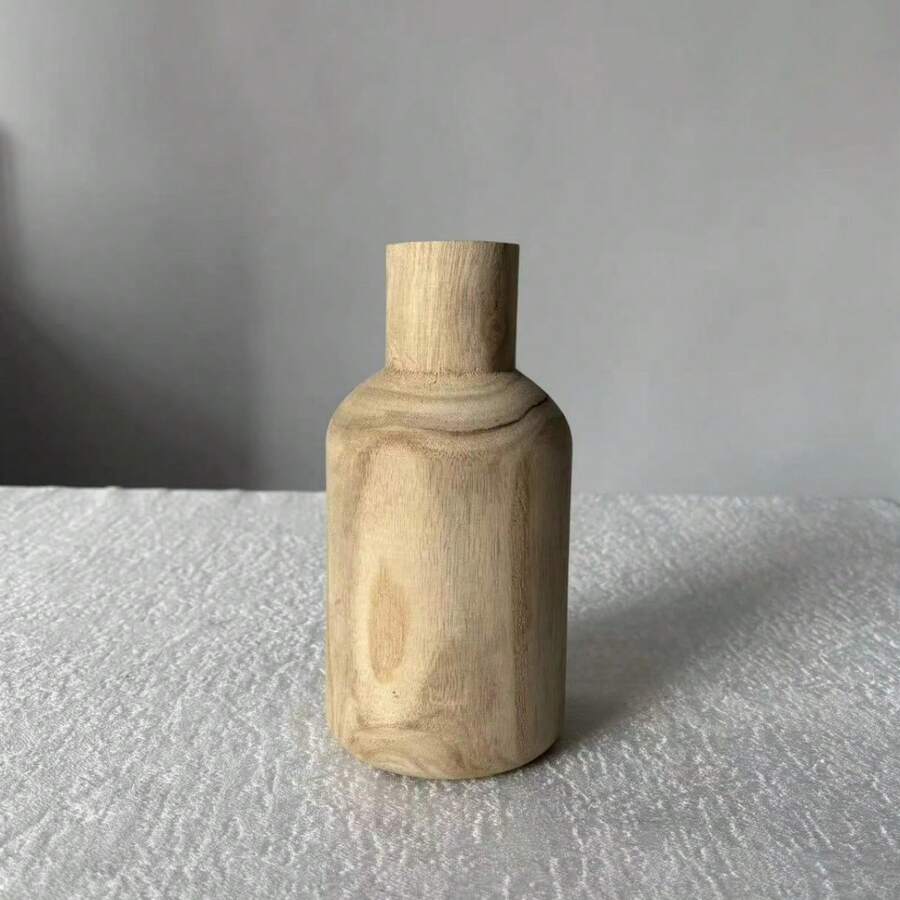 1 buah Vas Bunga Kecil Kayu Solid Bergaya Vintage dan Rustik, Wadah Bunga Kering, Dekorasi Rumah untuk Ruang Tamu, Lorong, dan Meja, Hiasan Suasana Rumah - MultiWarna - View 1
