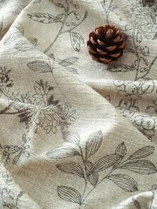 1pc Colorblock Ruffle Edge Tablecloth, Floral Print, Autumn/Winter Atmosphere, Farmhouse Style, Suitable For Dining Table Decor, Picnic Tablecloth, Holiday Celebration, Party Gathering, Birthday Banquet, Daily Dining Table, Kitchen And Dining Room Decoration, All Seasons, Home Decor - Silver - View 2