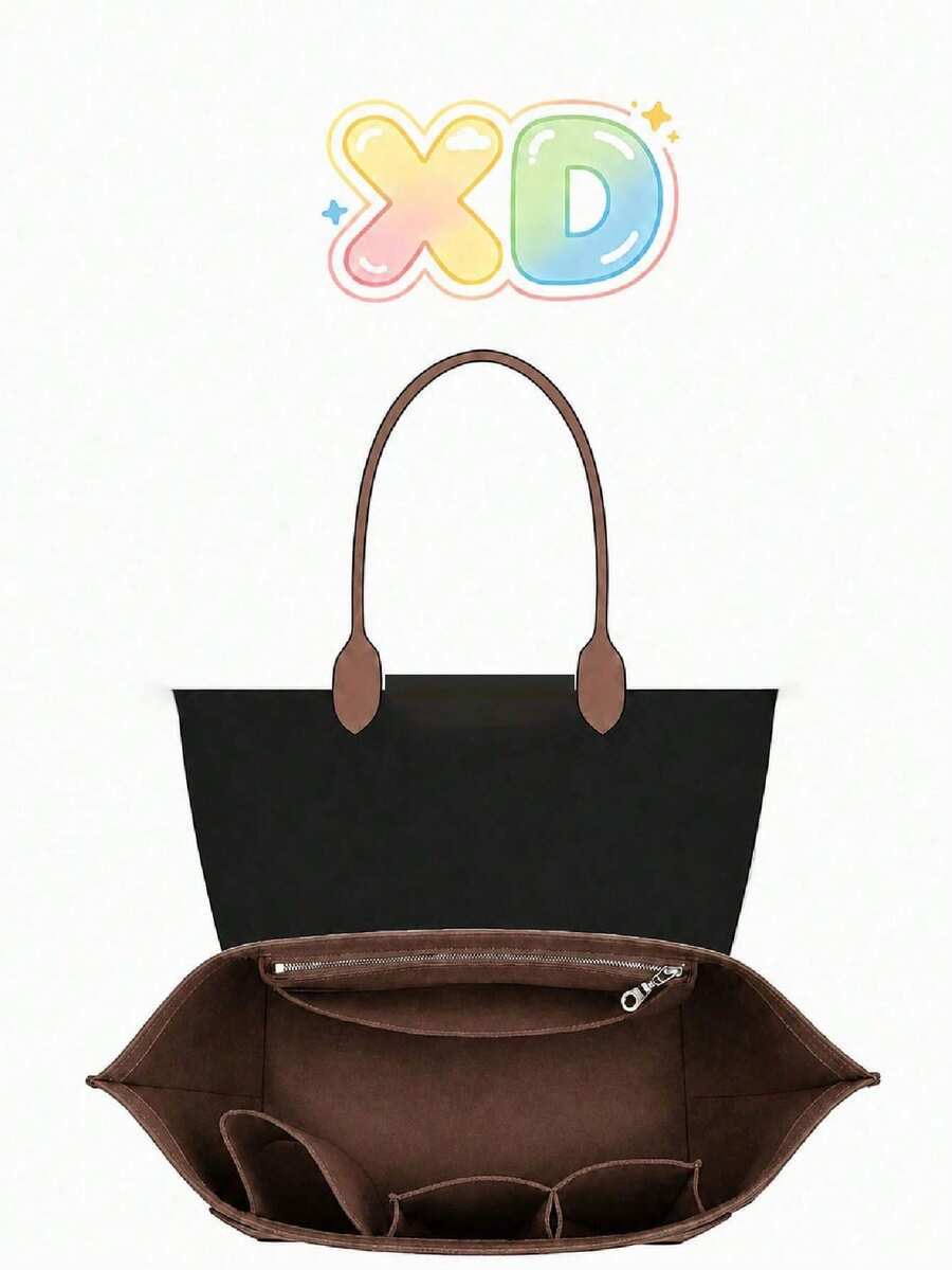 XD Multifunctional Felt Tote Bag With Large Capacity And Expandable Design, Thickened Lining For Stable Support, Can Be Used As Makeup And Toiletry Storage Bag, Desktop Organizer Bag, Storage For Cosmetics, Toiletries, And School Supplies, Practical Back-To-School Item, Suitable For Teachers' Daily Use, Also A Thoughtful Teacher Gift, Perfect For Commuting, School, And Travel, Organized And Neat Storage, Durable And Portable Tote Bag