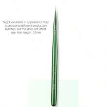 1pc Metal Handle French Striped Lining Nylon Brush 3D Tip Ultra-Thin Line Painting Nail Art Brush Nail Tool - Dark Green - View 9
