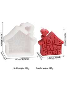House Shape Letter Slogan Candle Mold Embossed Home Sweet Silicone Candle Mold DIY Candle Soap Epoxy Resin Gypsum Housewarming Home Decor - House - View 12