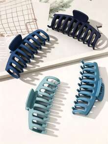 Large Matte Multi-Prong Hair Claw Clip, Minimalist Matte Hair Claw For Bathing - Multicolor - View 4