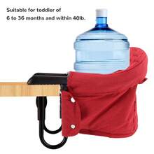 Red Portable High Chair With Table Clamp System: Easy To Install, Foldable, Sturdy, And Very Secure (Compatible With Tables 0.8 To 3.3 Inches Thick). - Red - View 7