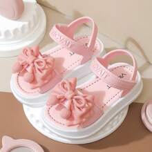 Caweiny Girls' Fashion Sunny Sandals, Korean Style, Hook & Loop, Lightweight, Non-Slip, Soft Sole, Princess, Daily Wear - Pink - View 25