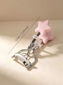 Pink Star Silver Handle Eyelash Curler, Curl And Shape For Natural Big Eye Effect, Eyelash Tool, Travel Essential, Back To School Must-Have, Vacation Essential, Makeup Accessory, Beauty Tool, Eyelash Tool, Holiday Essential, Gift For Women - Baby Pink - View 6