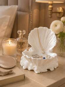 1pc French Pearl Shell Storage Tray, Luxury Jewelry & Cosmetics Organizer, Elegant Vanity Decor, Carved Shell Jewelry Storage Tray, Luxury Cosmetics & Jewelry Dual-Use Decorative Organizer, Vanity Storage, Bathroom Decor, Room Decor - Multicolor - View 6