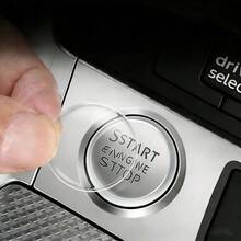 Transparent Silicone One-Touch Start Button Protector, Car Start/Stop Button Anti-Scratch Wear-Resistant Round Sticker, Self-Adhesive Interior Decoration Protective Accessory - A - View 1