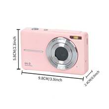 4400MP FHD 1080P Compact Digital Camera, 16X Optical Zoom, With 32GB SD Card & Lanyard, Pocket Camera For Beginners (Pink) - Pink - View 9