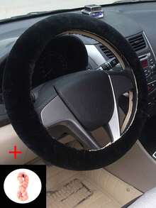 Plush Steering Wheel Cover Without Inner Ring, Car Interior Accessory Set, Breathable Elastic Car Steering Wheel Cover, Luxury Ultra-Fine Fiber Plush Cute Steering Wheel Protector, Suitable For SUV, Truck, Sedan, Car And Pickup, Non-Slip Design, Unisex Car Steering Wheel Accessory, Vehicle Interior Decoration Accessory, Elastic Easy-Grip Non-Slip Protector Steering Wheel Cover - A - View 14