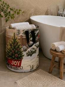 Dirty Laundry Basket/Laundry Storage Bin, Bedroom And Bathroom Storage Box, Happy Dachshund Dog Decorative Pattern, Foldable Round Laundry Basket, Foldable Design, Space-Saving, With Handle, Dog Lover Gift, Indoor And Outdoor Use, Large Capacity - Multicolor - View 8