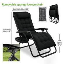 Adjustable Folding Lounge Chair, Portable Outdoor Recliner with Sturdy Frame, Foldable Sun Lounger for Beach Camping Patio Poolside Office Napping - 66 cm - Übersicht 16