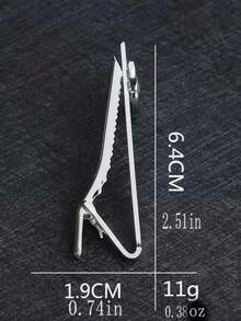1pc Personalized Silver Treble Clef Men's Music Note Tie Clip, Metal Minimalist Business Suit Tie Clip Men's Suit Accessory Holiday Gift Daily Accessory - Multicolor - View 5