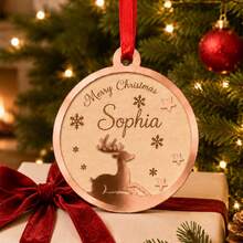 Custom Christmas Ornament, Personalized Name & Text Tree Hanging Decor, Elegant Holiday Keepsake, Customized Text Xmas Pendant For Home Party Decor, Customizable Gift For Family, Christmas Tree Decoration, Christmas Gift 2026, Living Room Decor - Style a - View 6