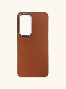 1pc 4-Color Optional Solid Color Lychee Texture Faux Leather Large Window Phone Case, Ins Premium Minimalist Business Solid Color Leather Texture, A Classic Black / B Beige White / C Premium Gray / D Caramel Brown, Faux Leather Matte Lens Raised Full Coverage Anti-Drop Soft Shell, Autumn/Winter Commute Versatile, Suitable For Personal Use And Gift; Compatible With IPhone Case & Galaxy Case, Compatible With IPhone 17 - Multicolor - View 58