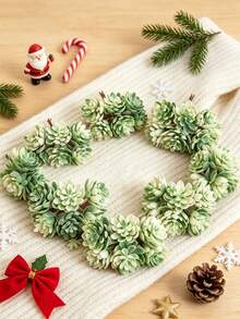 1pc Mini Artificial Succulent, Suitable For Home, Wedding, Holiday Decorations, Centerpiece Table Decoration, Christmas Decoration, Birthday Gift, Festive Birthday Party Accessories, And Outdoor Garden Decoration. - White Green - View 5