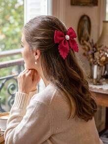 10/5/1pc Wavy Edge Bow Hair Clip, Durable And Non-Damaging, Vintage Sweet Hair Accessory For Updo - Suitable For Women And Girls, Daily Wear, School, Party, Vacation - Multicolor - View 2