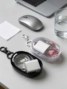 1pc Portable Mini Transparent Zipper Storage Bag, Multi-Functional Travel Accessory Bag, Travel/Holiday Essential, Bathroom Accessory, Bathroom Storage, Room Decor, Desk Accessory, College Essential, Suitable For Back To School, Halloween, Christmas, Also Can Be Used As Christmas Gift, Christmas Stocking Stuffer, Gift For Women - Multicolor - View 2