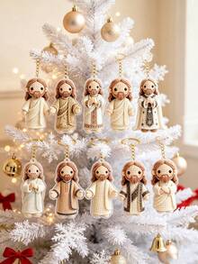 15pcs/Set Keychain, Bag Charm, Souvenir, Car Keychain, Unisex Couple Pendant/Best Gift For Believers, Suitable For Daily Use, Religious Souvenir, Baptism, Wedding, Christmas Home Decor Gift, Holiday Decoration, Gift For Friends (Back Has Protective Film To Prevent Scratches, Peel Off For Clearer View) - Multicolor - View 5