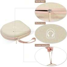 ALKOO Travel Earphone Storage Case For WH-CH520 Wireless Bluetooth Headphones, Hard EVA Material, Can Store USB Data Cable And Over-Ear Headphones, Portable Design, Storage Case Only. - Beige - View 4
