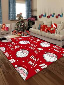1pc 3D Embossed Non-Slip Cute Santa Claus HO! Doormat, Christmas Decoration Essential, Suitable For Entryway, Study, Bedside, Floor Mat, Outdoor, Easy To Clean, Non-Slip, Quick Dry, All Season Use, Washable - A - View 10