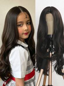 Children's Colorful U-Shaped Lace Long Curly Wig, Natural Texture Synthetic Hair, Daily Role Play, Heat Resistant - Multicolor - View 12