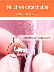Magnetic Curtain Clips No-Drill Installation Curtain Fixing Clips Home Window Decor Accessories Magnetic Curtain Nails Set, Paired With Round Adhesive Pads For Secure Fixing Of Fabric Curtains, Easy To Install And Remove Without Damaging Fabric, Compatible With Multiple Curtain Styles, Large Capacity Combination Pack To Meet Whole House Curtain Decoration And Fixing Needs - A - View 8