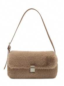 BAILEE A And Avant-Garde Faux Fur Shoulder Bag With A Flip-Cover Zipper Closure, Ideal For Outfit Coordination And A Preferred Gift Option. - Multicolor - View 17