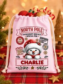 Christmas Exclusive Drawstring Backpack Single Pack! Large-Capacity Canvas Tote Bag, Drawstring And Rope Handle,Creating A Unique Item. Christmas Decoration,Festive Storage Bag With Closure, Suitable For Christmas Eve, Birthday, Secret Santa Gift - Multicolor - View 2
