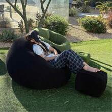 Multi‑Color Inflatable Leisure Chair With Matching Footrest Durable PVC Padded Air Sofa Ergonomic Blow‑Up Lounger Lightweight Compact Easy Storage Versatile Seating For Living Room Bedroom Camping Travel Outdoor Activities - Comfortable and Casual Style - View 1