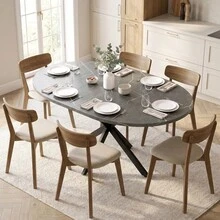 Extendable Dining Table For 4–6 People, Industrial Style Kitchen Table With Hairpin Legs, Black - Grey - View 6