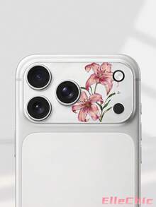 1 pieza Película protectora de lente con patrón de lirio rosa, compatible con 17 Pro/17 Pro Max, 18 Pro/18 Pro Max todas las series, protección completa de la cámara trasera, resistente a arañazos, resistente al desgaste, fácil de instalar - transparente - Ver 2