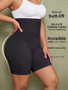 1pc Plus Size Women's High Waist Tummy Control Shaping Pants, Tight Waist Cincher, Butt Lifting Shorts, Innerwear - Black - View 2