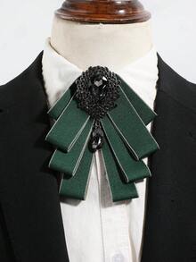 1PC Men's Shiny Faux Gemstone Decorated Bowknot Brooch, Suitable For Stage Performance, Hosting, Banquet, Party Matching - Multicolor - View 2