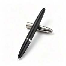 Hidden Nib Classic Matte Black Wood Metal Fountain Pen, Smooth Writing Signature Pen For Business Office School Stationery Gift - 2013 - View 7