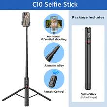 AXNEN Gậy selfie chống rung tripod chuyên nghiệp 183cm/72in, thiết kế du lịch di động tất cả trong một, thanh dài siêu dài bằng hợp kim nhôm có thể kéo dài, ngàm gắn cold shoe, giá đỡ điện thoại xoay 360°, điều khiển từ xa không dây, phù hợp cho điện thoại iOS và Android chụp selfie, quay video, livestream - Xám - Xem 13
