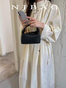 極簡純色迷你新款女包，時尚多功能單肩/斜挎包，夏季海灘禮物，適合女孩、女性、學生，夏季必備，度假與休閒的完美選擇 - 黑色 - 查看 2