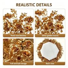 1pc 50cm Gold Floor Arrangement Artificial Hydrangea Rose Fake Flower Wedding Party Centerpiece Christmas Decor Mall Window Display Welcome Flower Home Decoration - Multicolor - View 3