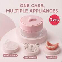 1PC/2PCs Multi-Function Portable Dental Appliance Cleaning & Storage Box, (With Automatic Lifting Basket & Leak-Proof Sealed Design), Includes Mirror Support Rod & Cleaning Brush Tool, Suitable For Oral Accessory Cleaning & Care, ABS Sealed Leak-Proof, Perfect For Users With Dental Braces Cleaning & Storage Needs - Multicolor - View 12