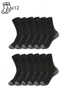 1/6/12 Pairs Men's Mid-Calf Socks, Striped Compression Anti-Slip Shock-Absorbing Outdoor Fitness Socks, Running Socks, Casual Everyday Socks - Multicolor - View 20