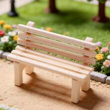 Solid Wood Mini Bench Home Decor Model, Outdoor Garden Decoration Prop, Miniature Scene DIY Component, Collectible Gift For Hobbyists And Enthusiasts - Multicolor - View 4