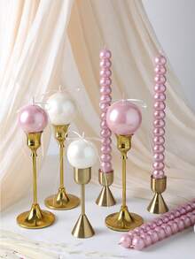 2pcs Pearl Shaped Candles European Style Wedding Candlelight Dinner Taper Candles Premium Gift Fragrance Candles - Multiple Styles - View 2