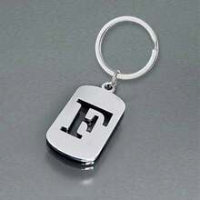 1pc Creative Hollow Out 26 Letter Keychain, Stainless Steel Simple Personalized Keyring, Bag/Car Pendant Small Gift Car Accessories Bag Charm Backpack For School Cute Goth Y2k - Multicolor - View 8