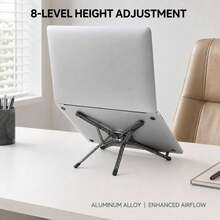 Aluminum Alloy Phone & Laptop Stand With Magnetic Base And 8-Level Height Adjustment, Foldable Desktop Stand For Laptops, Tablets And Smartphones - New Arrival - View 9