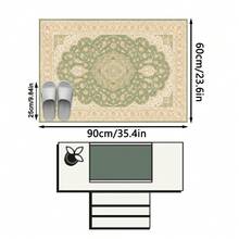 1PC Green & Pink Floral Medallion Pattern Traditional Persian Carpet, Elegant French Vintage Style Faux Cashmere Rectangular Area Rug With Multi-Layer Petal Center Medallion And Exquisite Border Details, Machine Washable, Suitable For Living Room/Bedroom/Spring Home Decor, Aesthetic Home Decoration - Multicolor - View 15