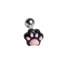 Multi-Color Cute Cat Paw Stainless Steel Tongue Stud Resin Piercing Jewelry Unisex - Multicolor - View 9