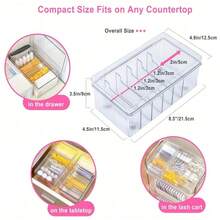 1pc Transparent Eyelash Extension Tool Kit Storage Box, Eyelash Tool Organizer Box, Dust-Proof With Lid, Makeup Storage Box, For Eyelash Supplies, Makeup Storage, Cotton Swabs, Eyelash Brushes, Desktop Storage And Vanity - Multicolor - View 8