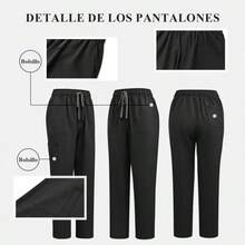 CAMEL JOE Uniforme de Trabajo para Hombre y Mujer, Conjunto Médico con Bolsillos, Diseño Cómodo y Ligero para Clínica y Estética,Uniforme Enfermera Femenina Pantalones Filipinos Cuello Alto - Burdeos - Ver 7