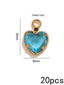 20Pcs Heart Rhinestone Charms,304 Stainless Steel Multicolor Rhinestone Pendants,Charms For Jewelry Making,Diy Necklace Bracelet Making Supplies - Rhinestone Pendant - View 18